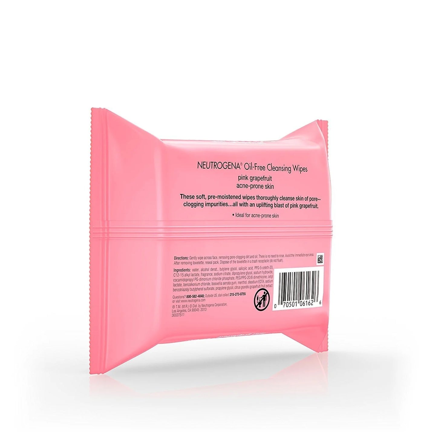 Oil-Free Cleansing Wipes Pink Grapefruit, Acne Prone Skin, 25Ct