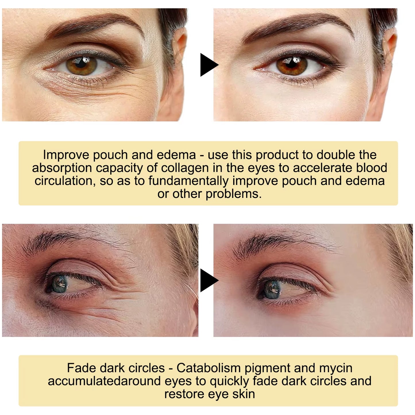 24K Gold Eye Mask Lightening Eye Bags Wrinkles Dark Circles Firming Moisturizing and Lifting Eye for Fine Lines Eye Mask