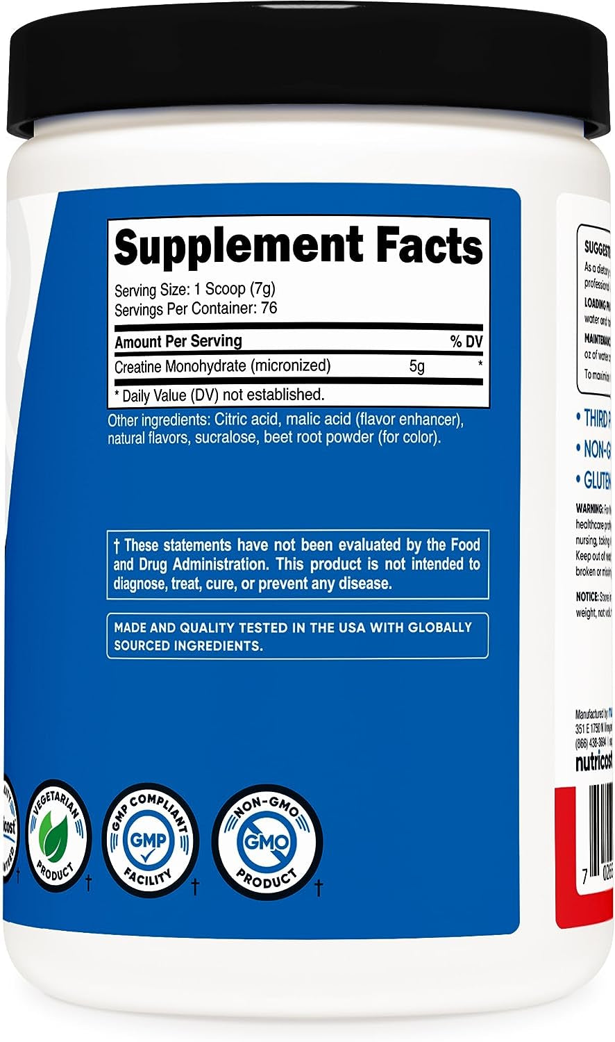 Nutricost Fruit Punch Creatine - 76 Servings