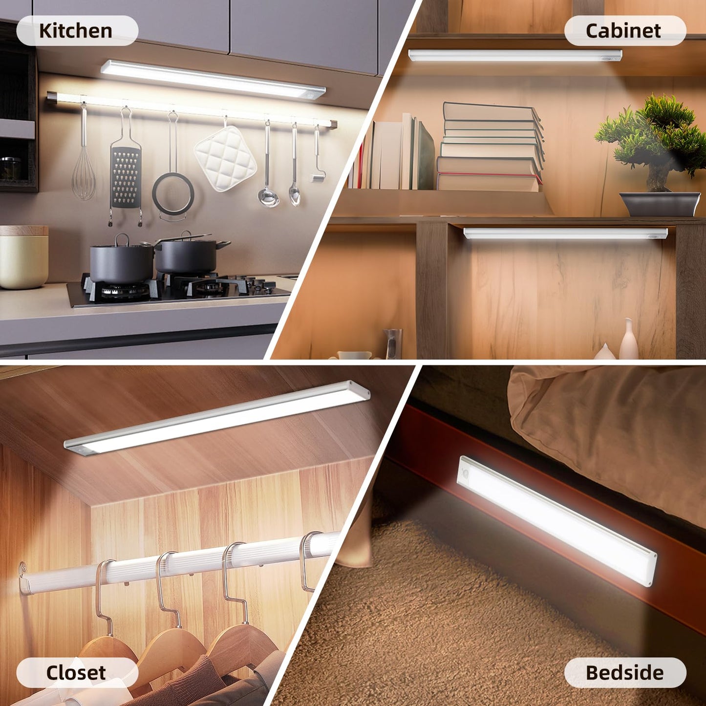 LED Night Light Motion Sensor Cabinet Light Night Lamp Under LED Magnetic Closet Light for Kitchen Cabinet Led