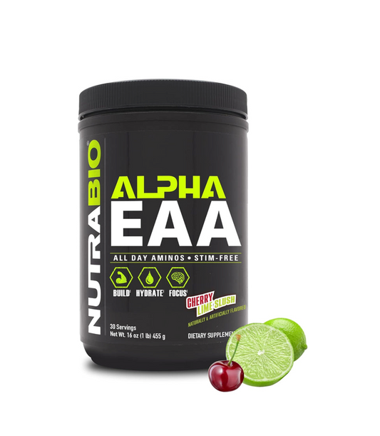 Alpha EAA Hydration and Recovery Supplement - Full Spectrum EAA BCAA Matrix with Electrolytes, Nootropics, Coconut Water - Recovery, Energy, Focus, & Hydration Supplement (Cherry Lime Slush)