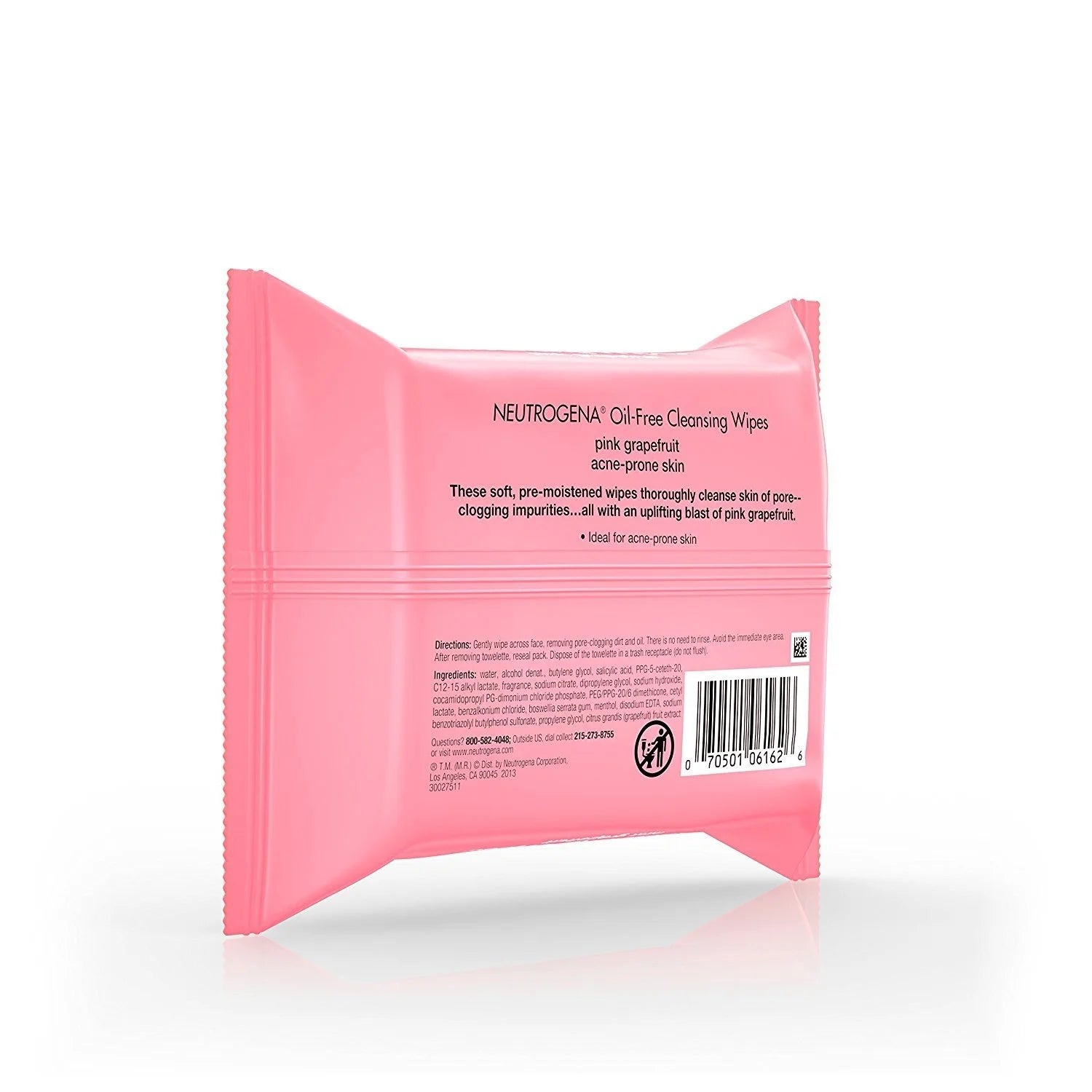Oil-Free Cleansing Wipes Pink Grapefruit, Acne Prone Skin, 25Ct